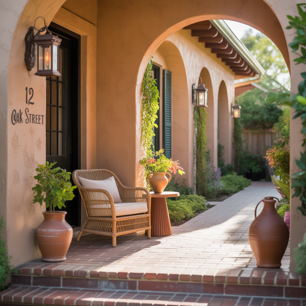 stucco front porch inspirations