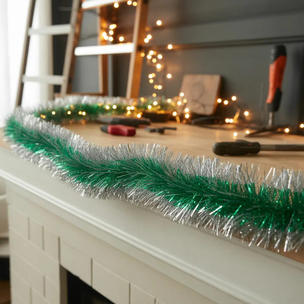 tinsel garland decorating ideas