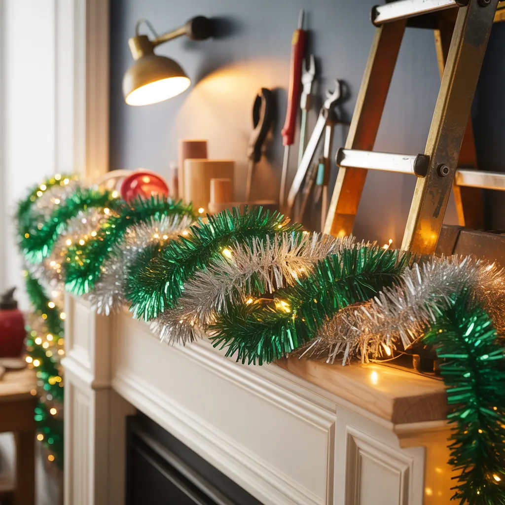 tinsel garland decorating ideas
