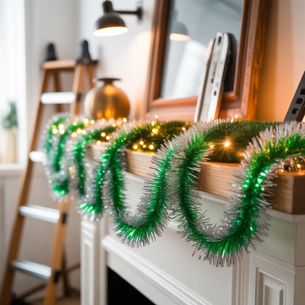 tinsel garland decorating ideas