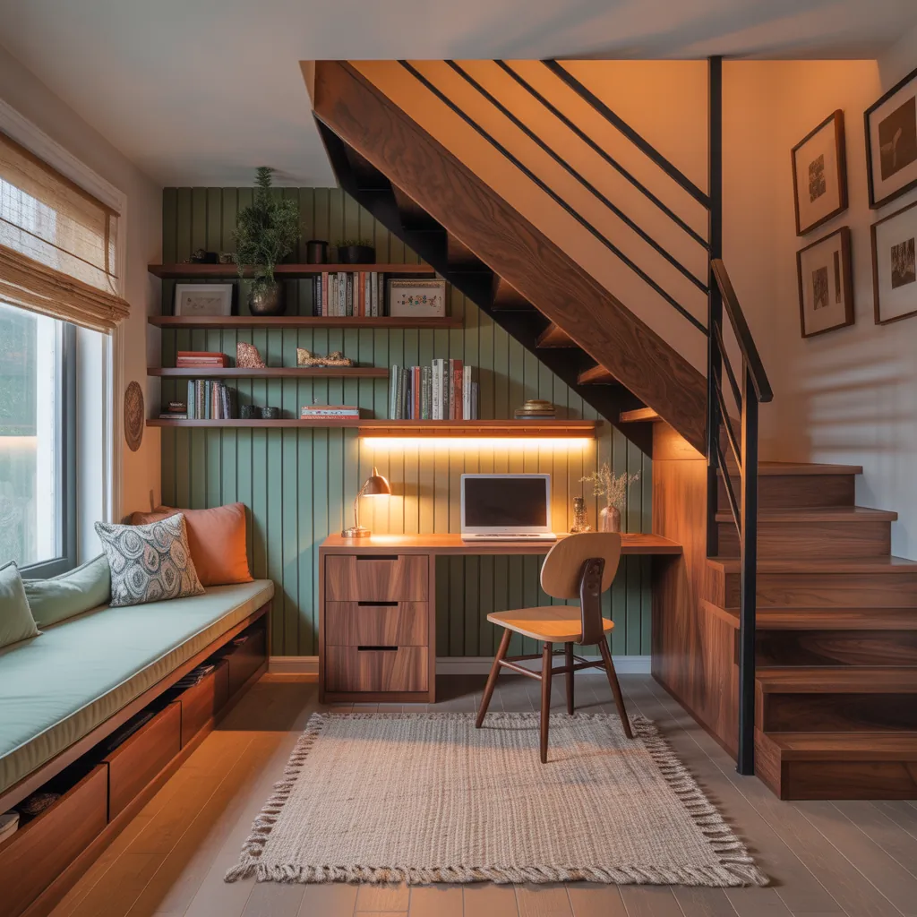 under stairs ideas in living room