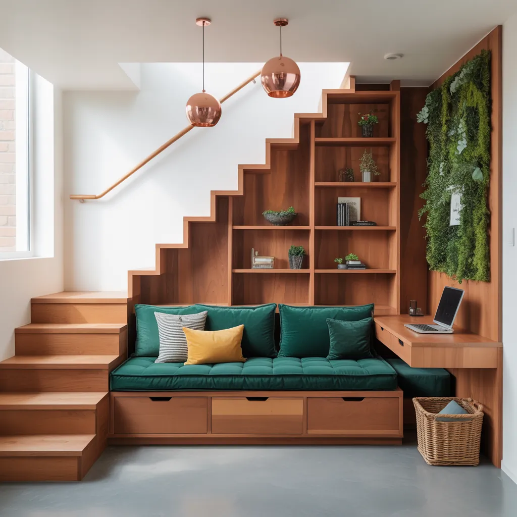 under stairs ideas in living room