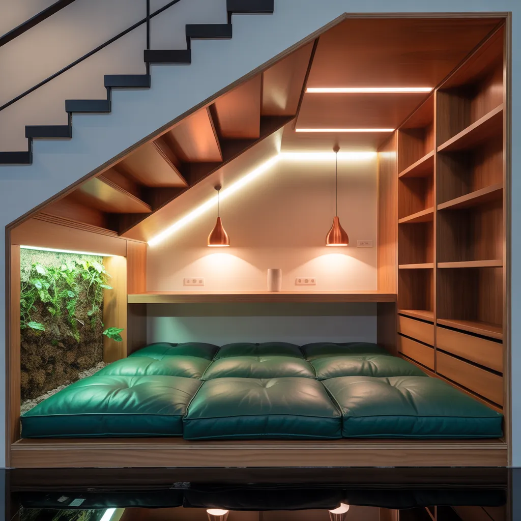under stairs ideas in living room