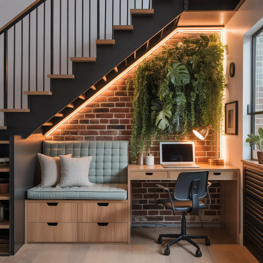 under stairs ideas in living room