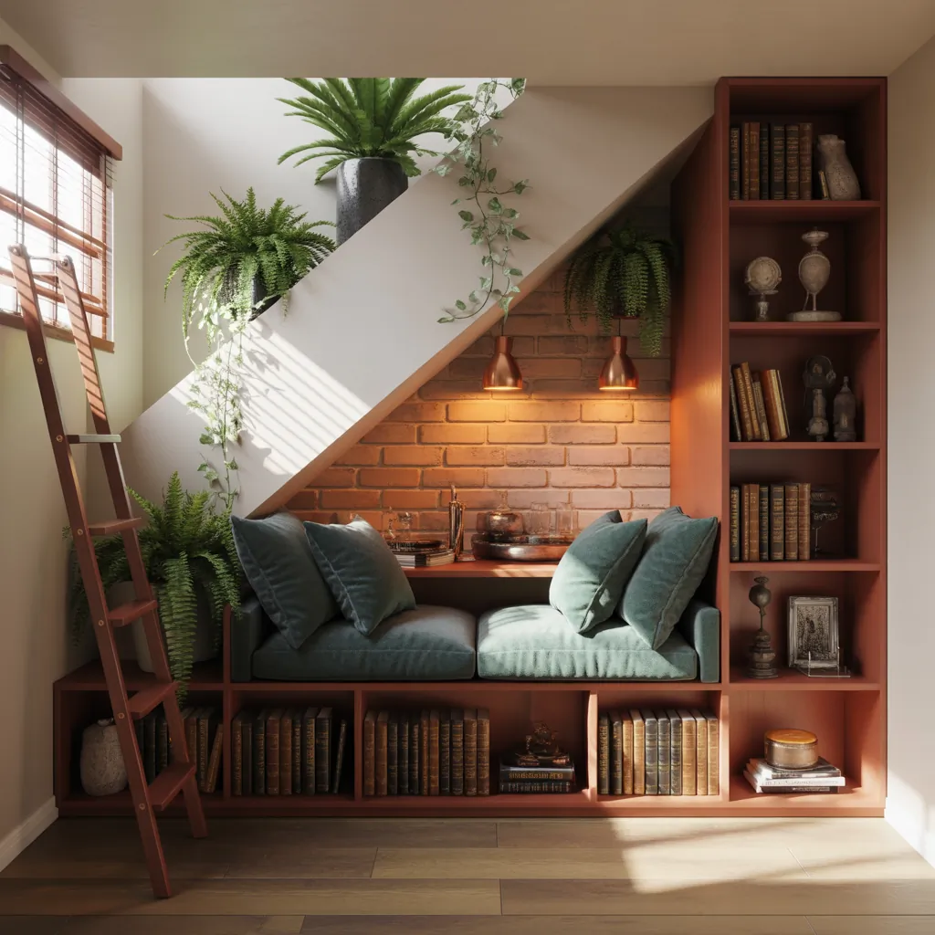 under stairs ideas in living room