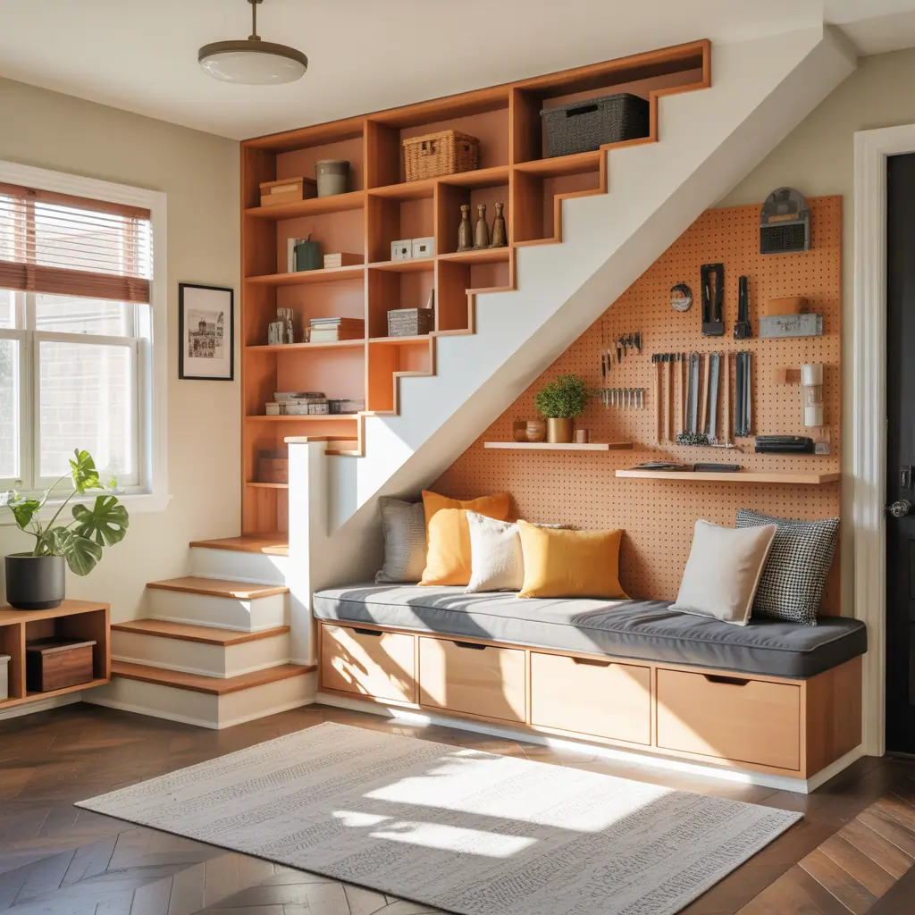 under stairs ideas in living room