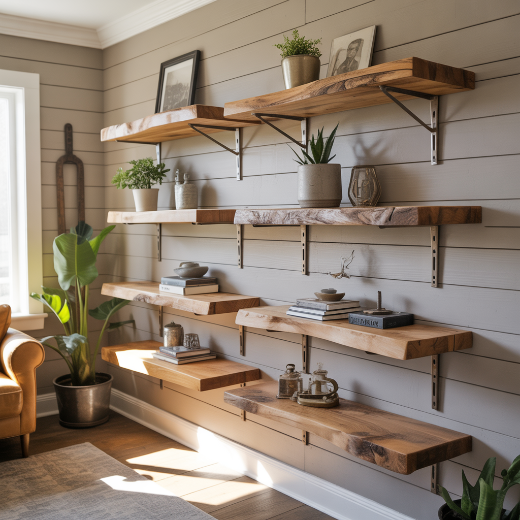 unique floating shelves