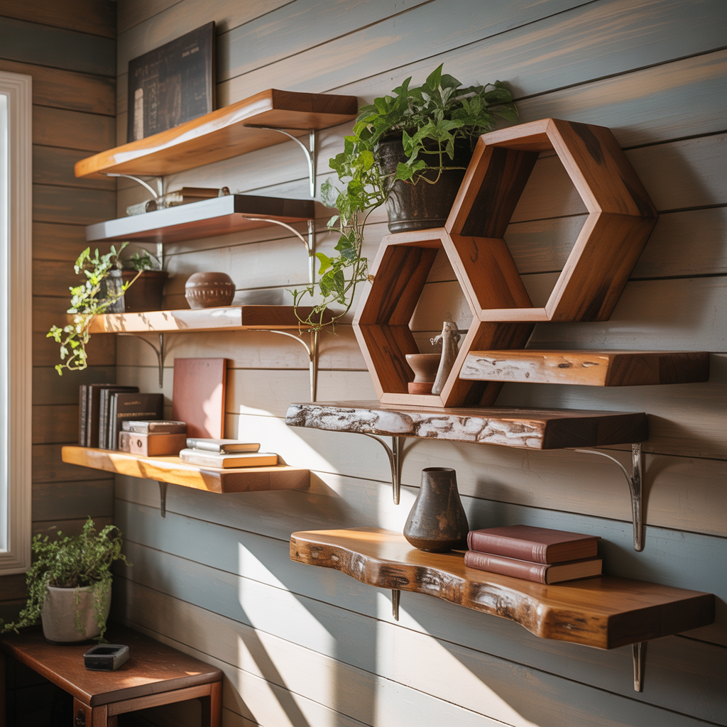 unique floating shelves