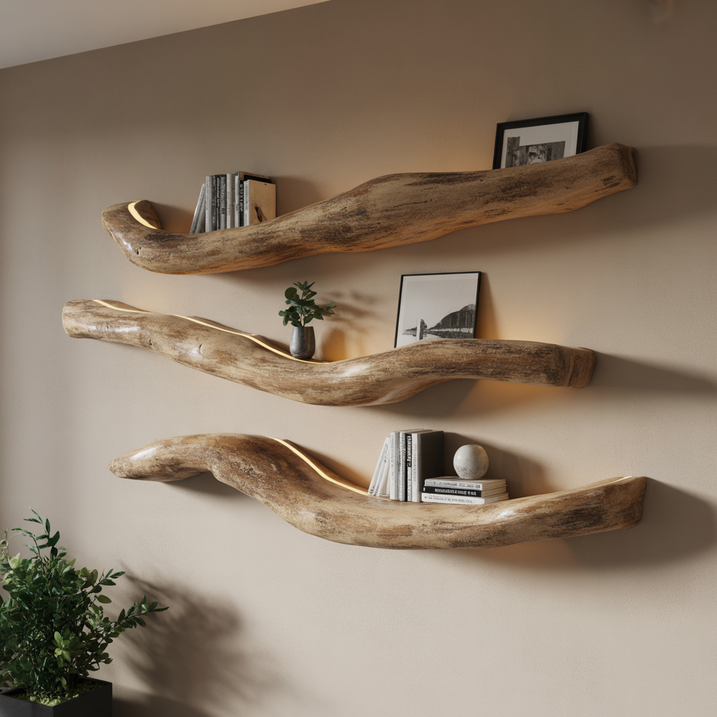 unique floating shelves
