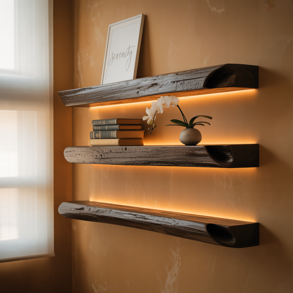 unique floating shelves