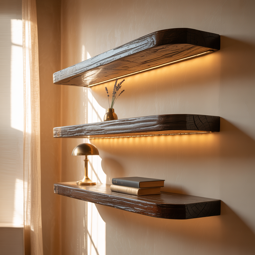 unique floating shelves