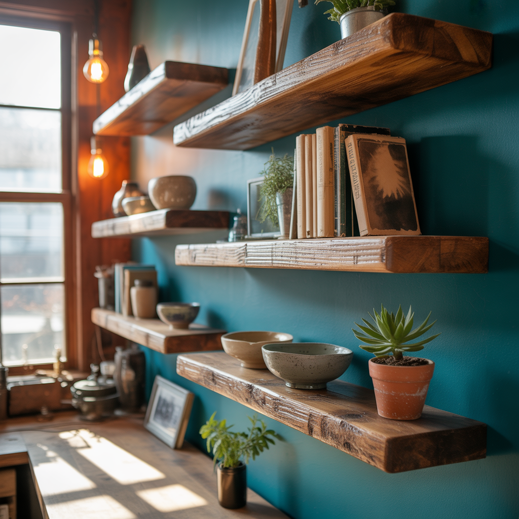 unique floating shelves