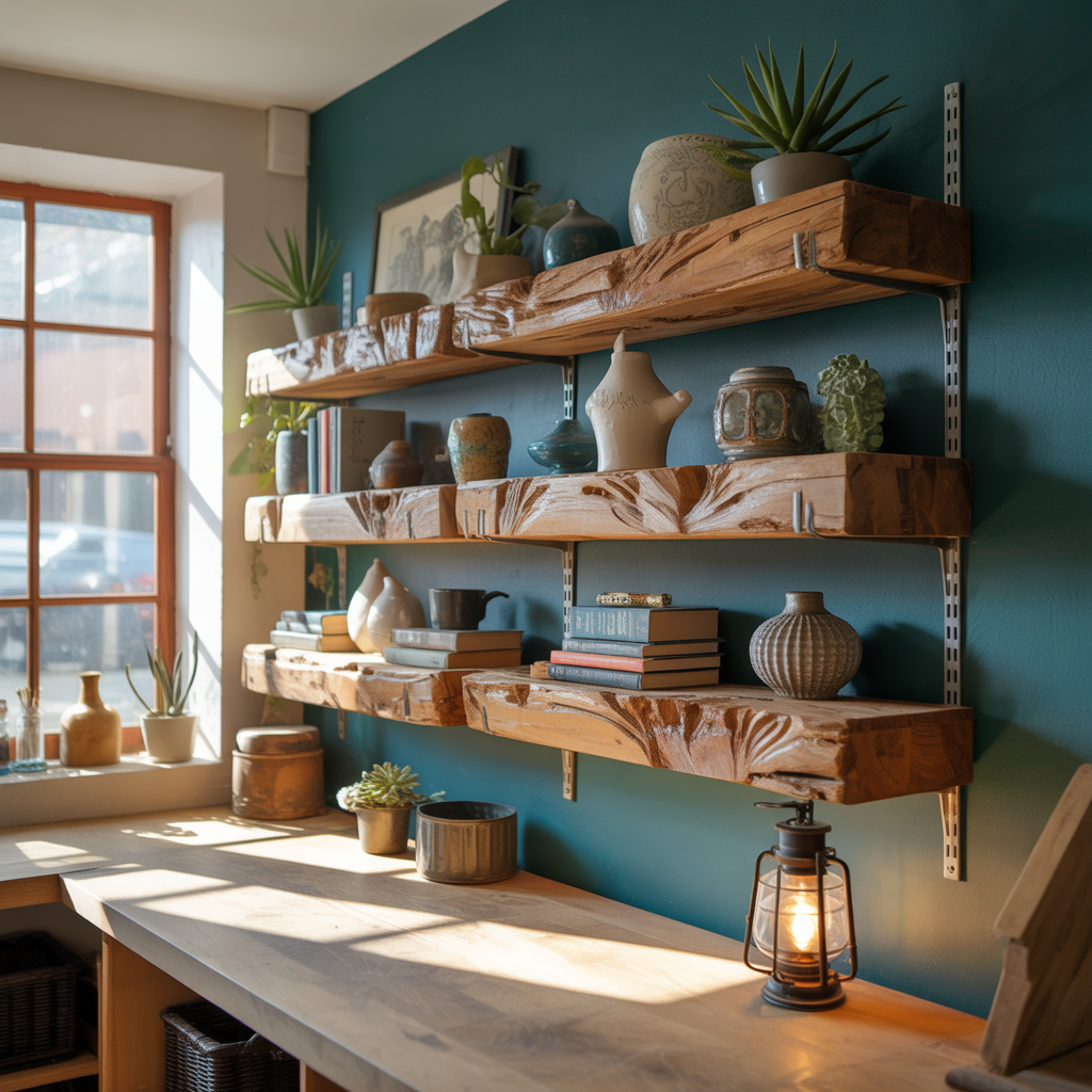 unique floating shelves