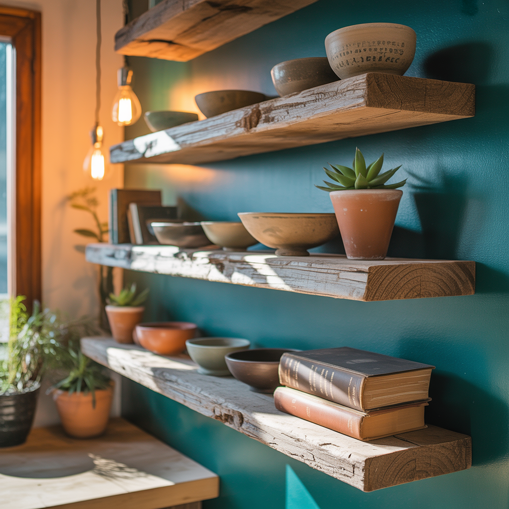 unique floating shelves