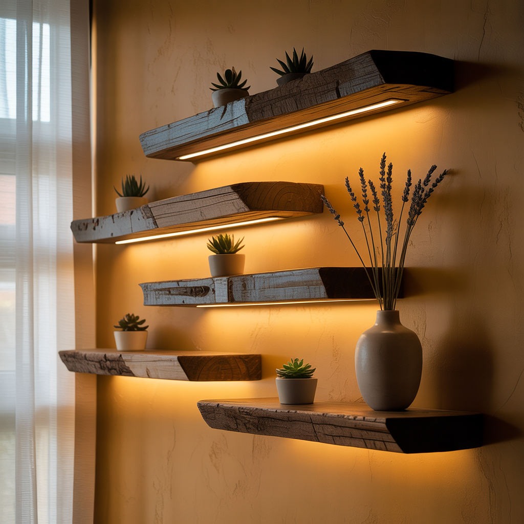 unique floating shelves