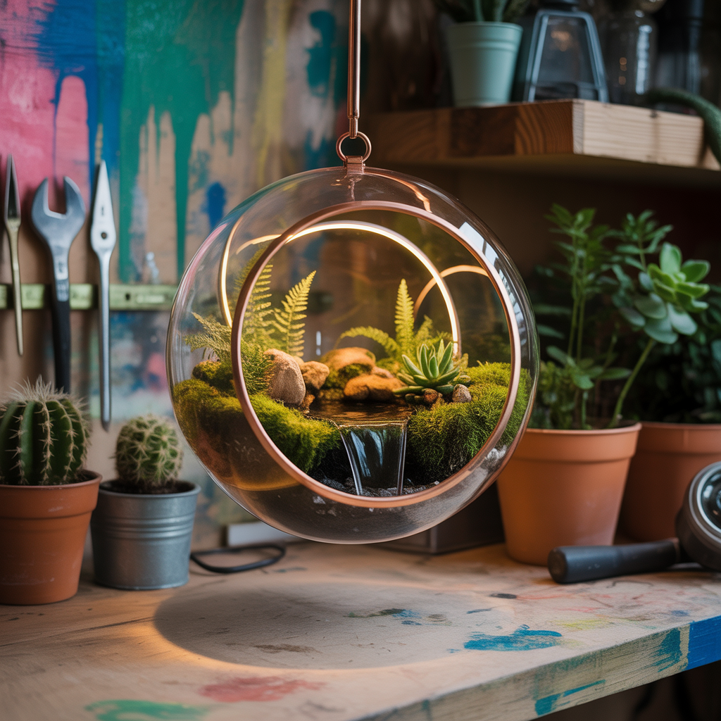 unique hanging terrarium
