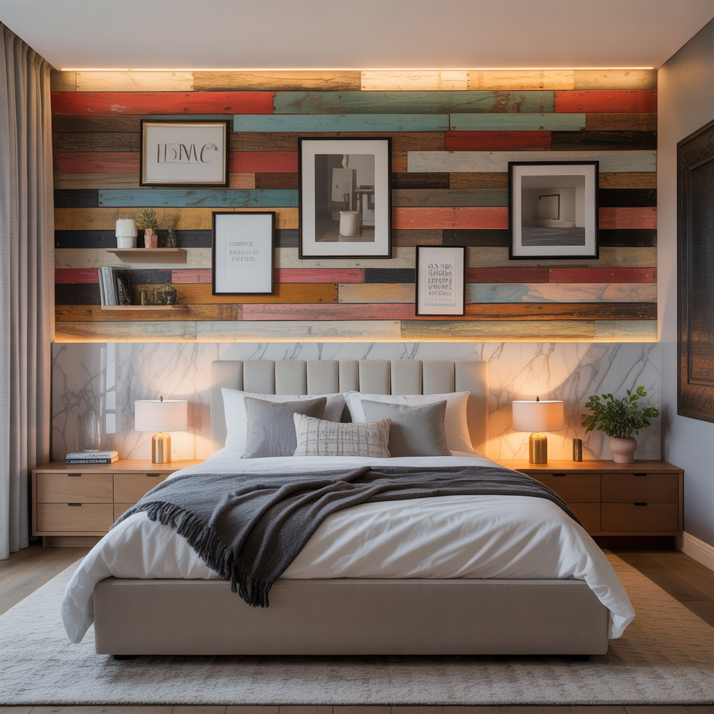 wall behind bed ideas