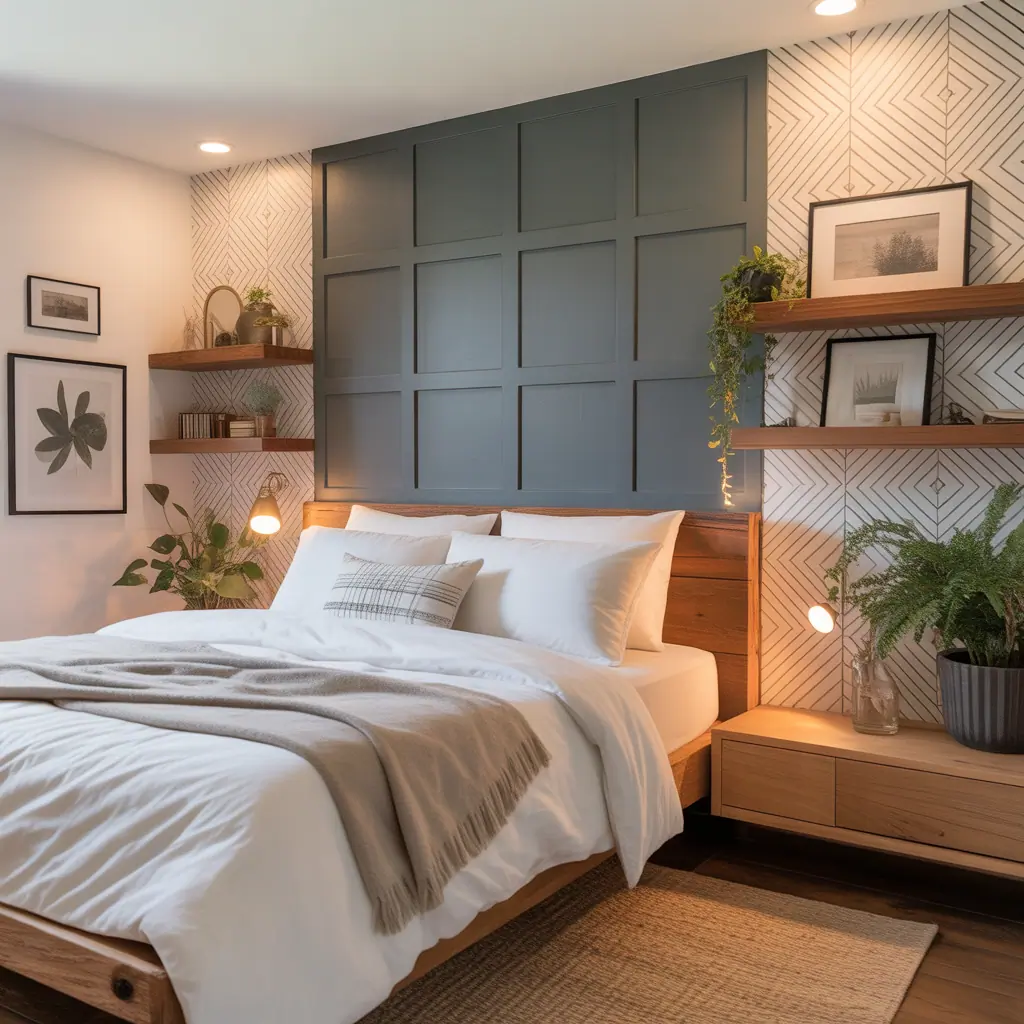 wall behind bed ideas