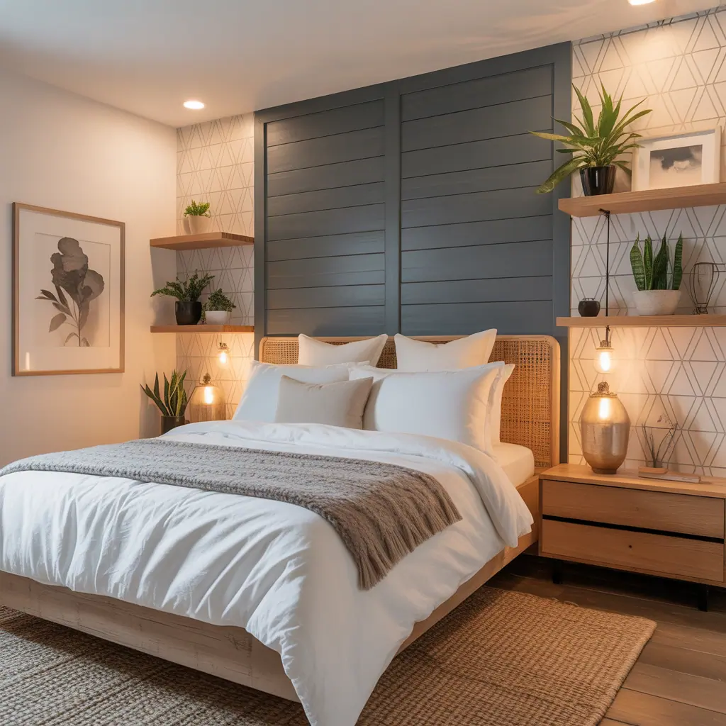 wall behind bed ideas