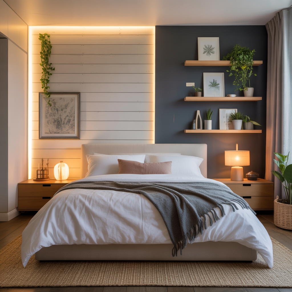 wall behind bed ideas