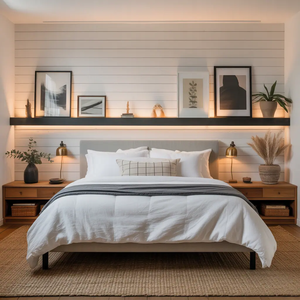 wall behind bed ideas