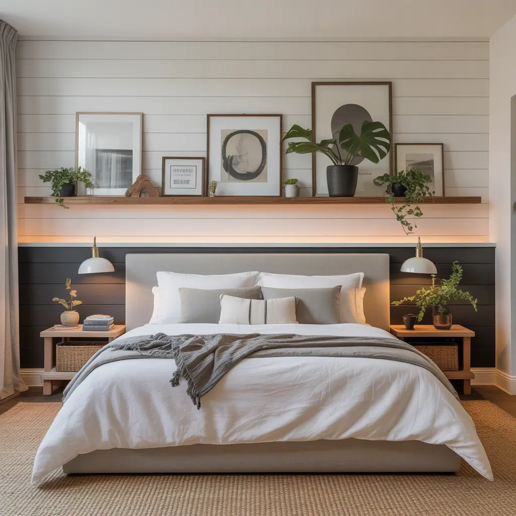 wall behind bed ideas