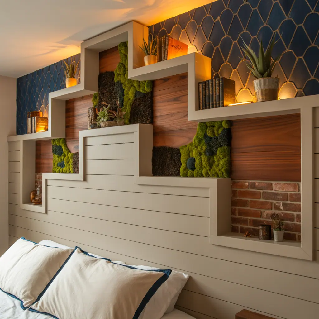 wall behind bed ideas