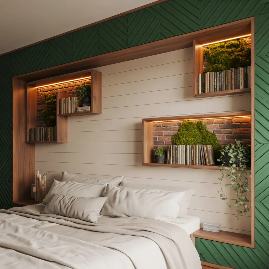 wall behind bed ideas