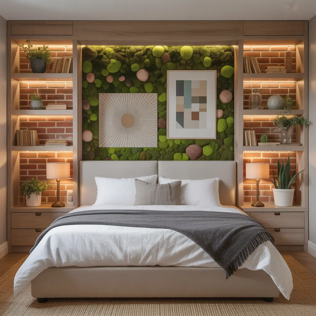 wall behind bed ideas