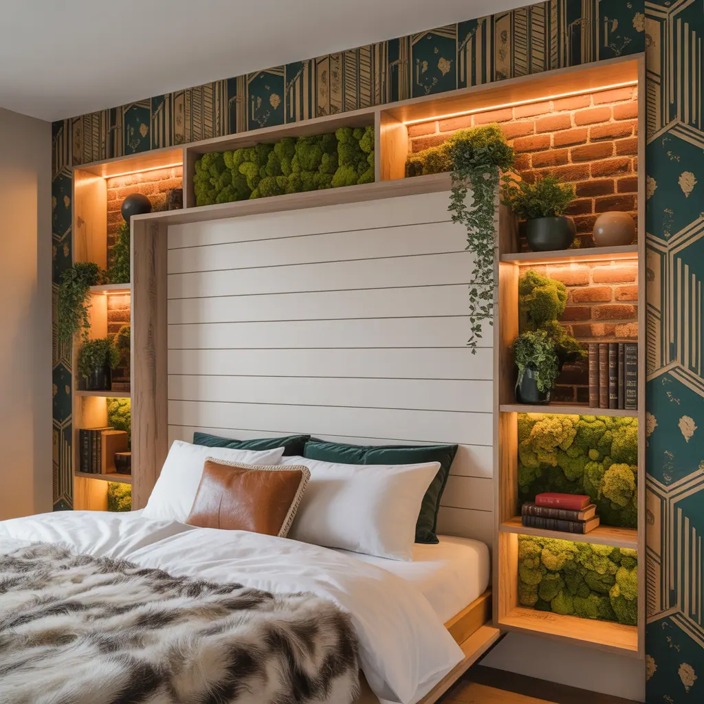 wall behind bed ideas