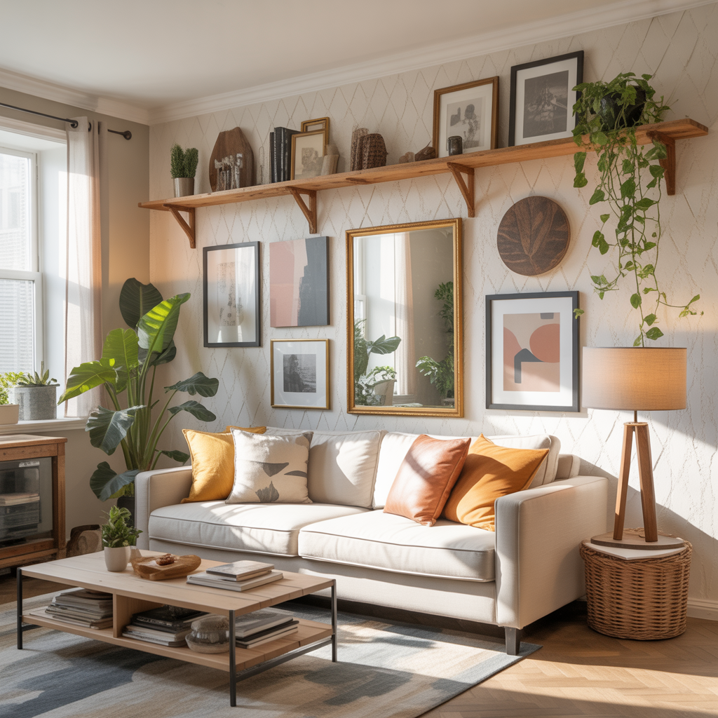 wall decor ideas behind couch