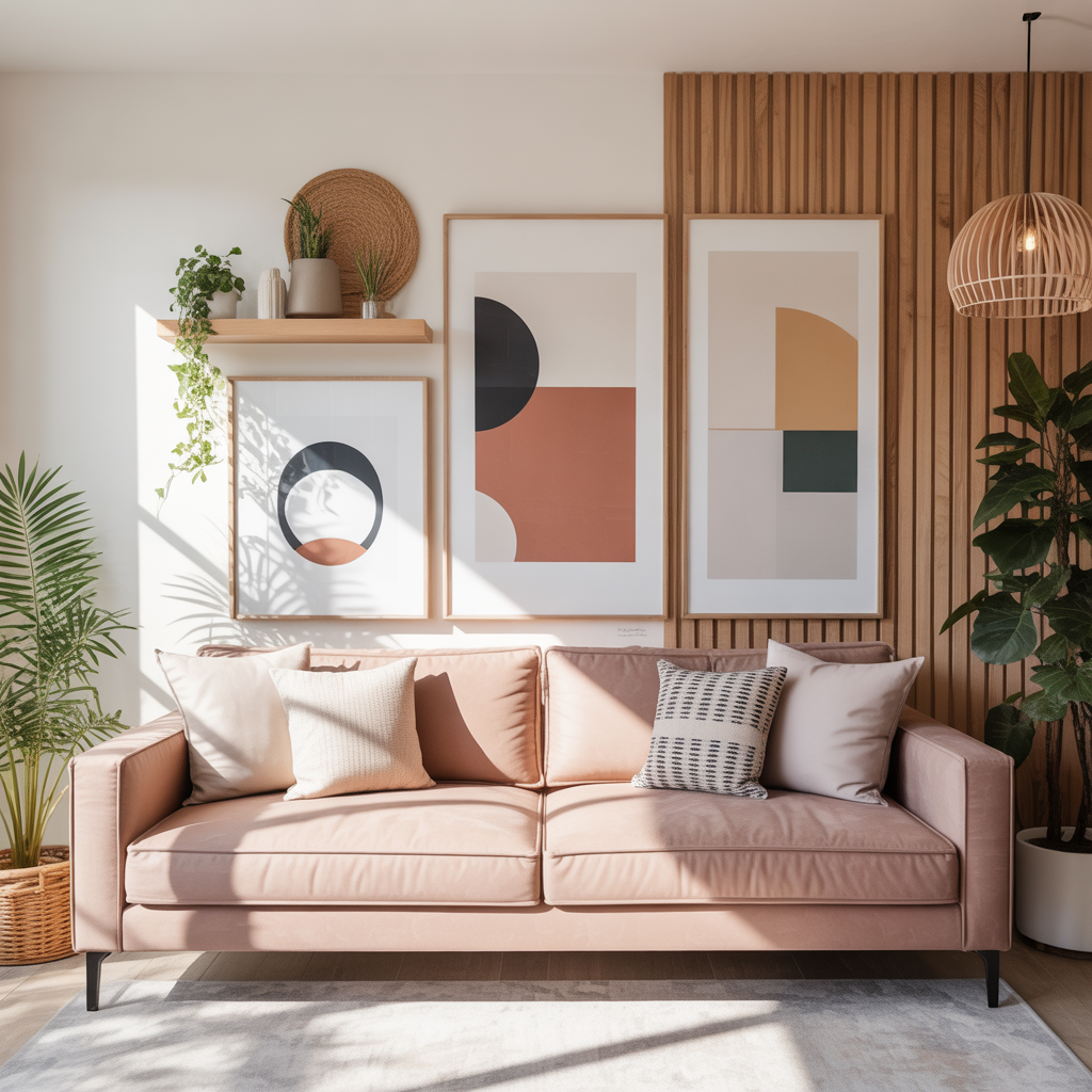 wall decor ideas behind couch