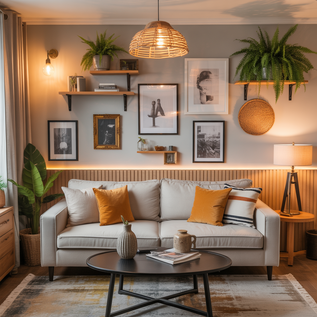 wall decor ideas behind couch