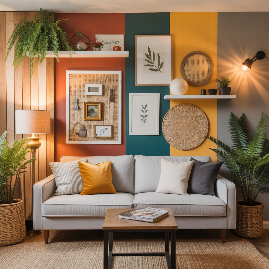 wall decor ideas behind couch