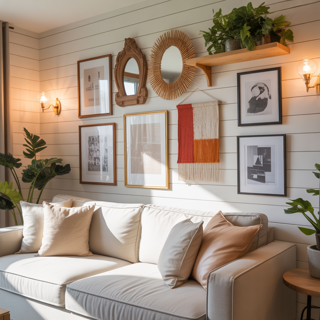 wall decor ideas behind couch