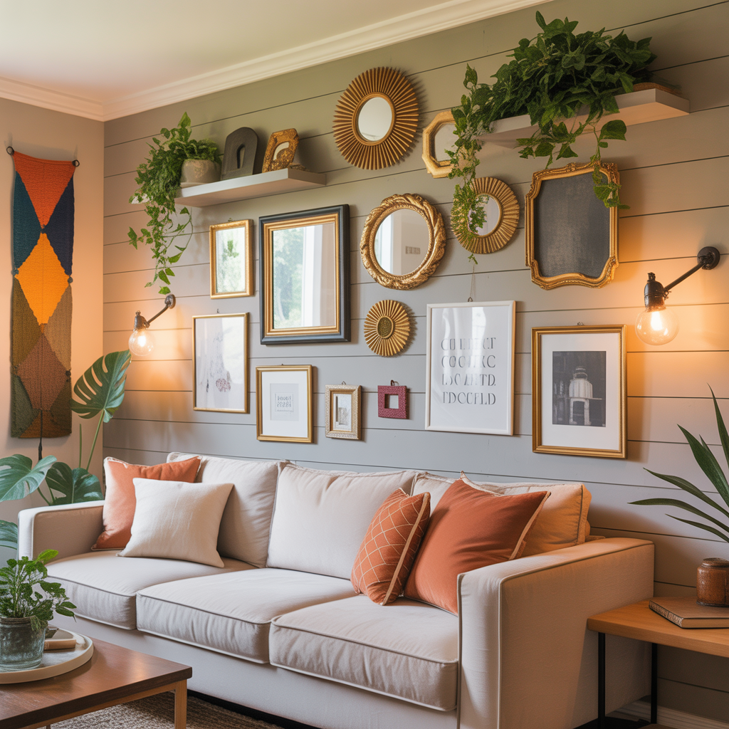 wall decor ideas behind couch