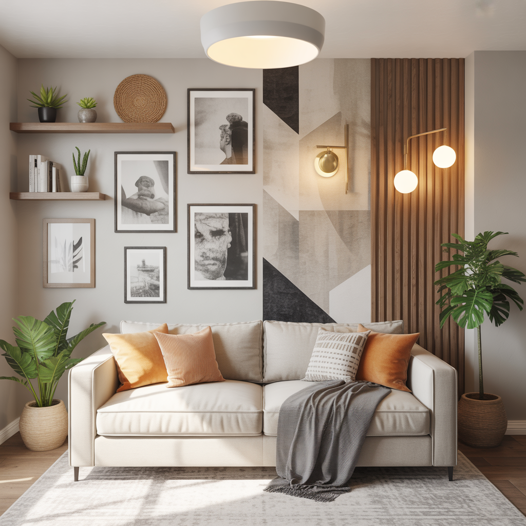 wall decor ideas behind couch