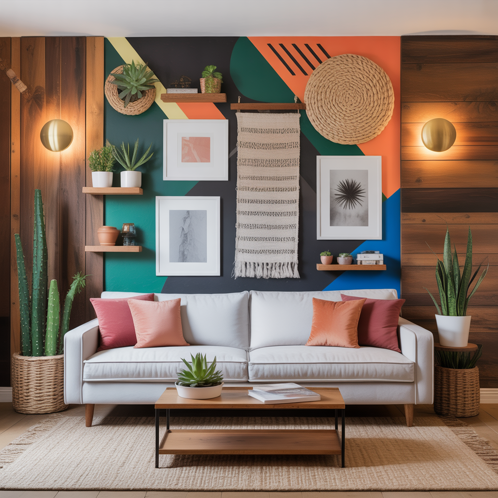 wall decor ideas behind couch