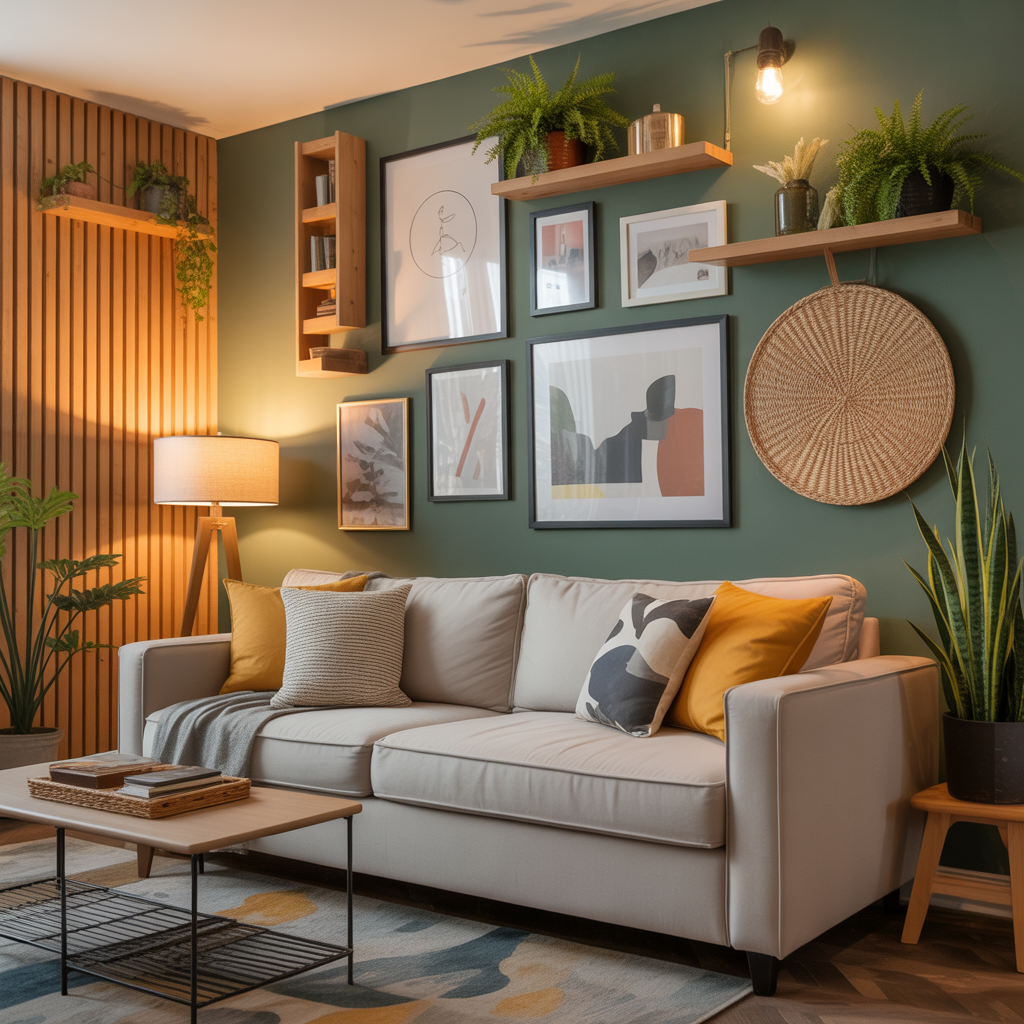 wall decor ideas behind couch