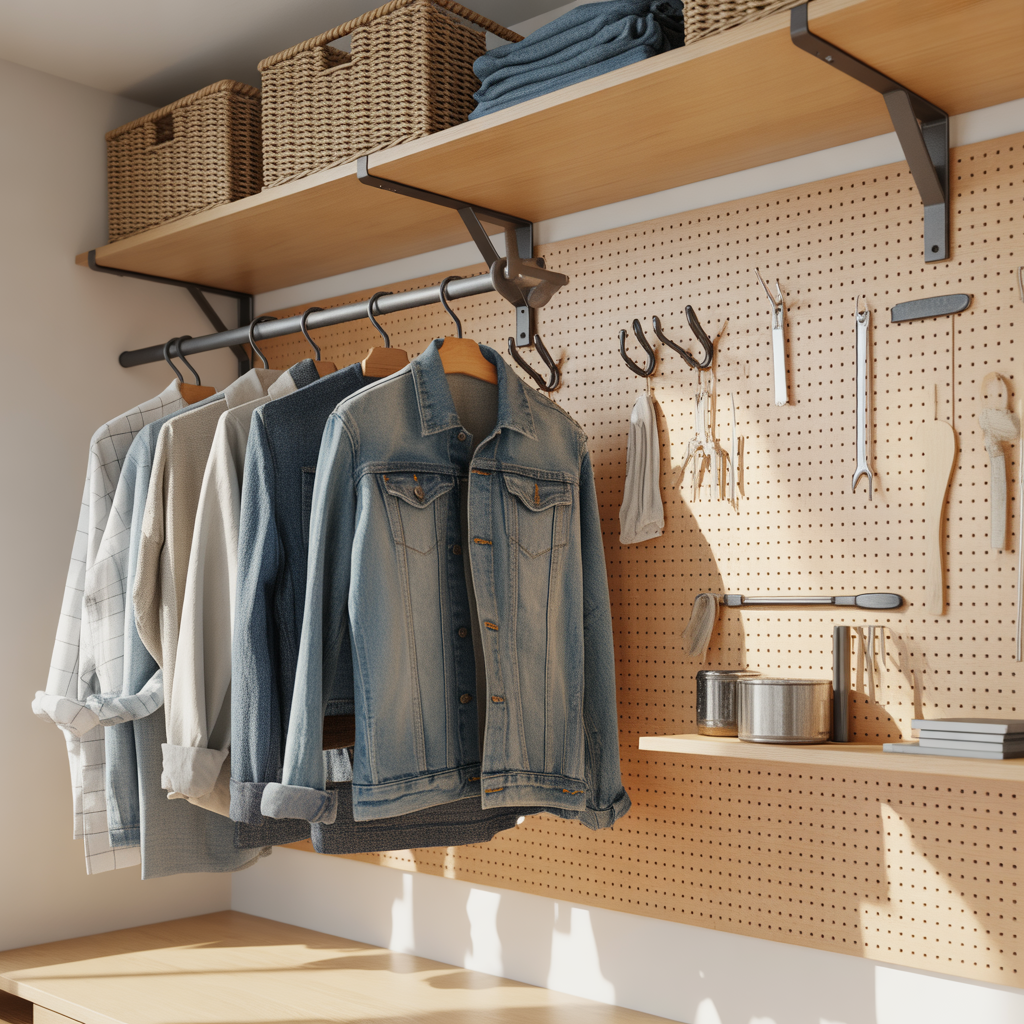 wall mounted rack clothing ideas
