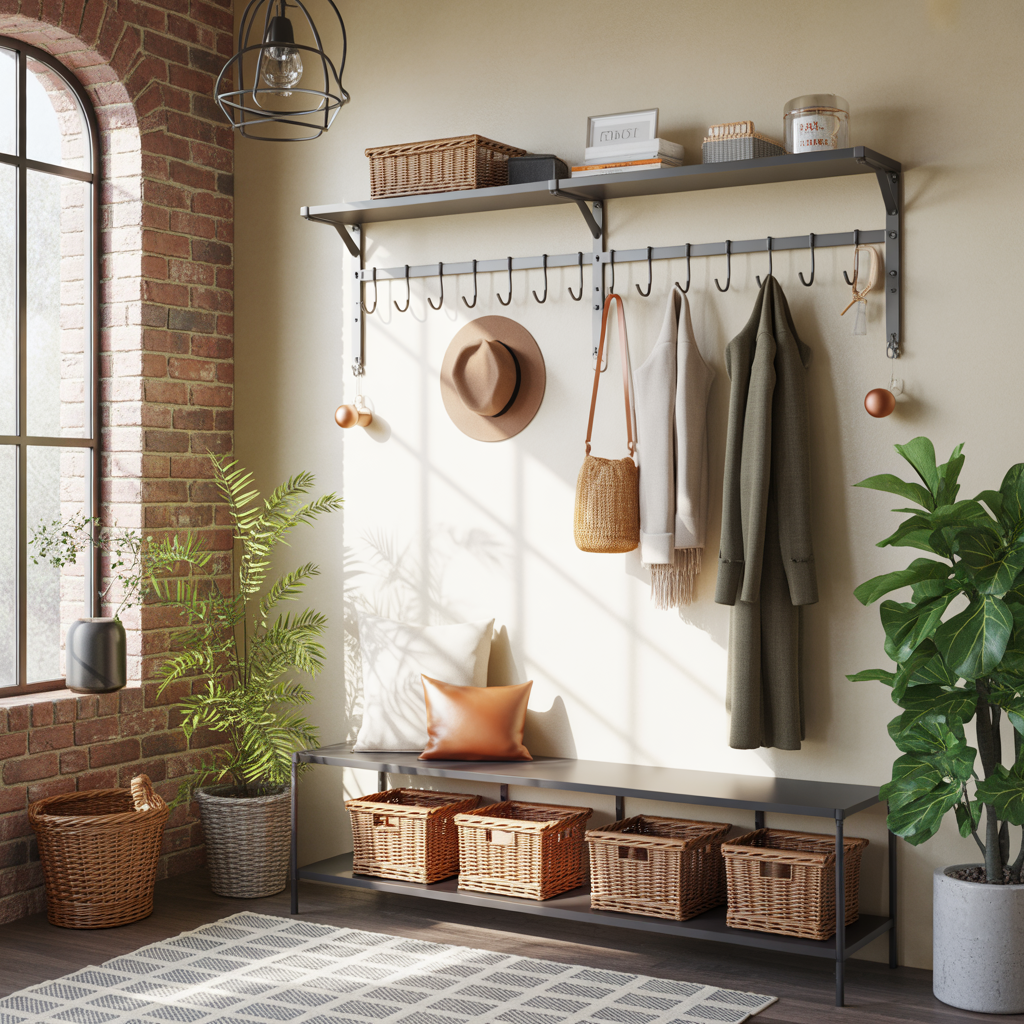 wall mounted rack clothing ideas