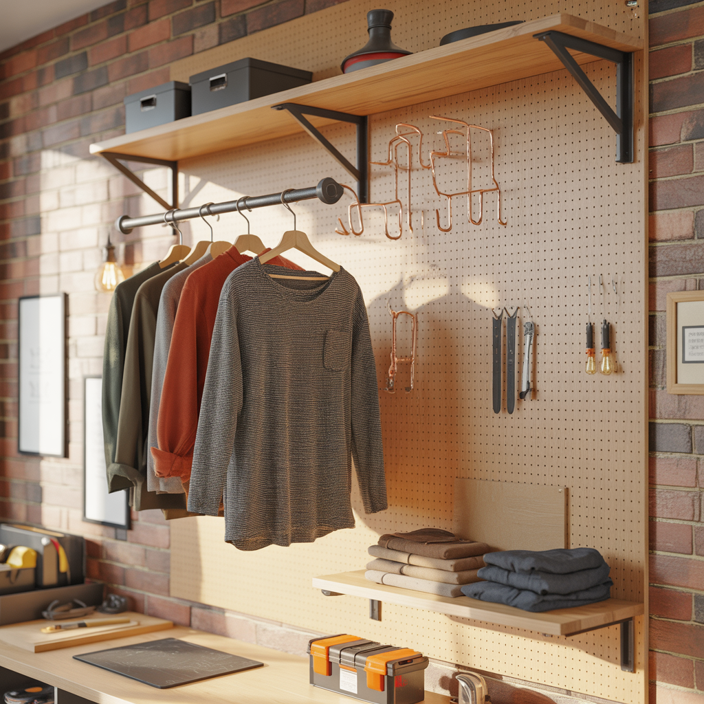 wall mounted rack clothing ideas