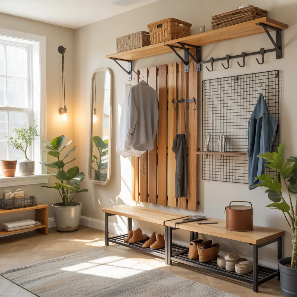wall mounted rack clothing ideas