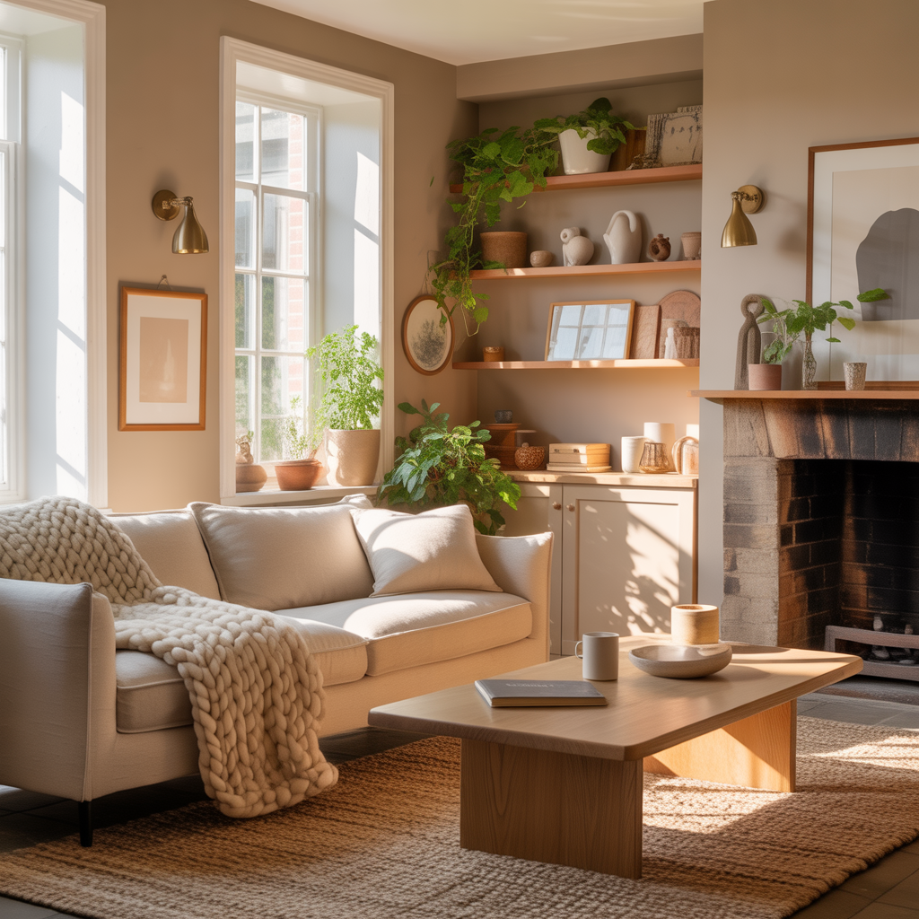 warm beige cozy living room ideas