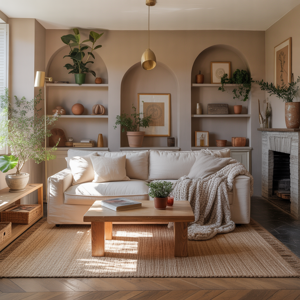 warm beige cozy living room ideas