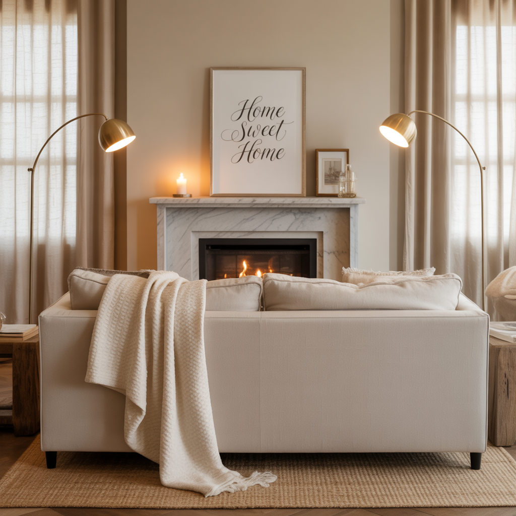 warm beige cozy living room ideas