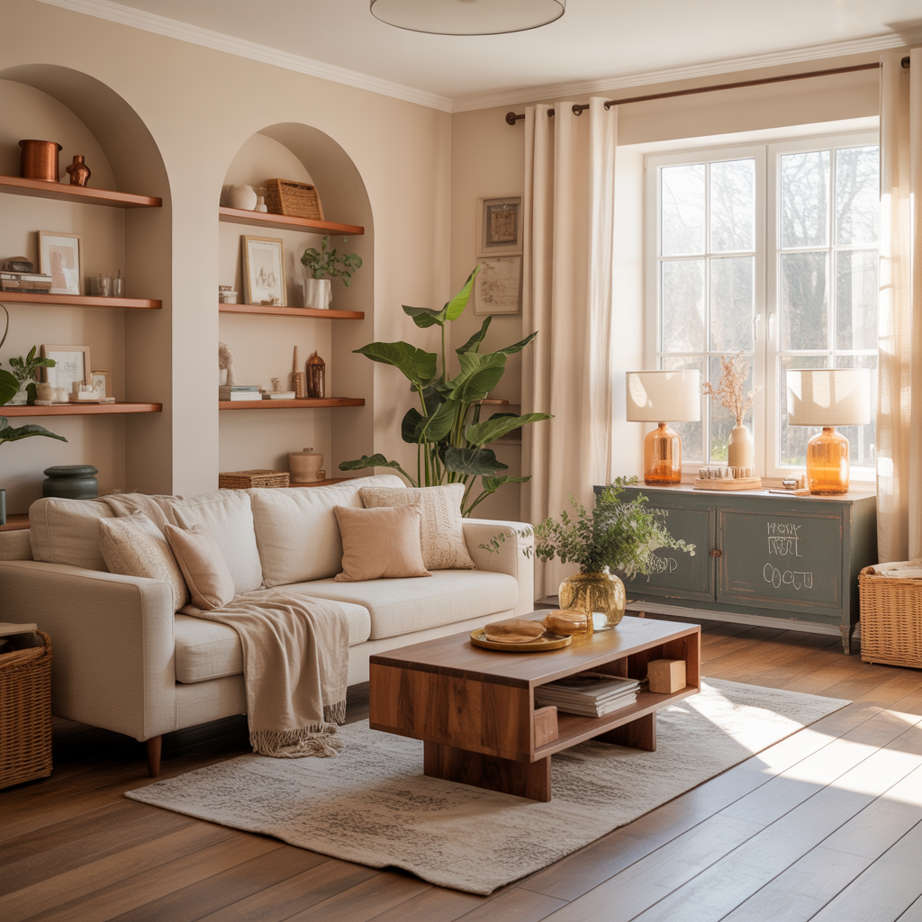 warm beige cozy living room ideas