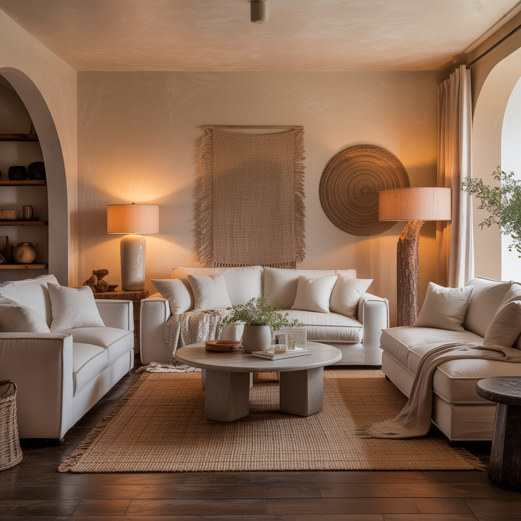 warm beige cozy living room ideas