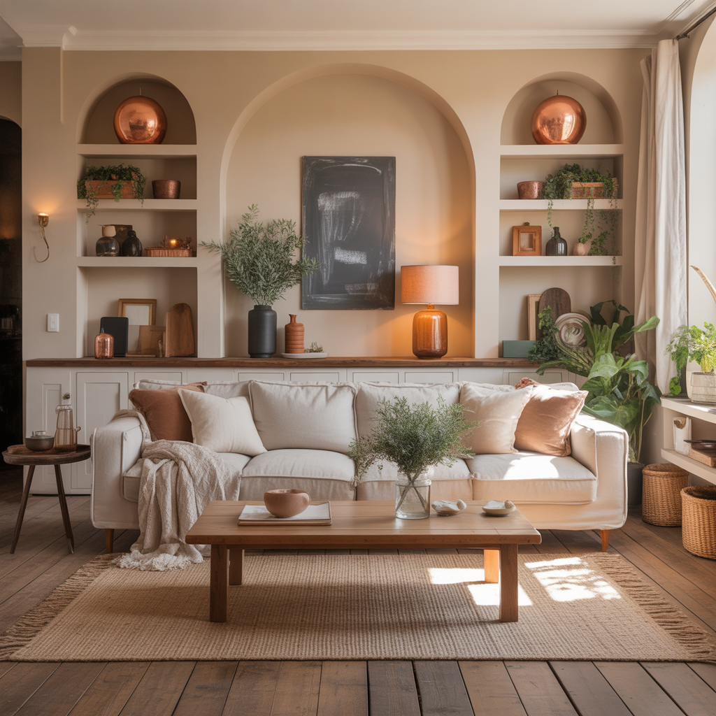 warm beige cozy living room ideas