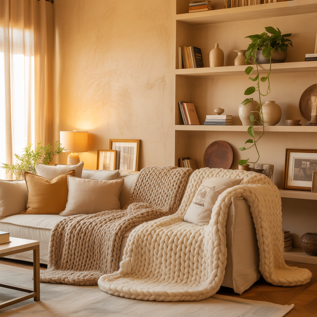 warm beige cozy living room ideas